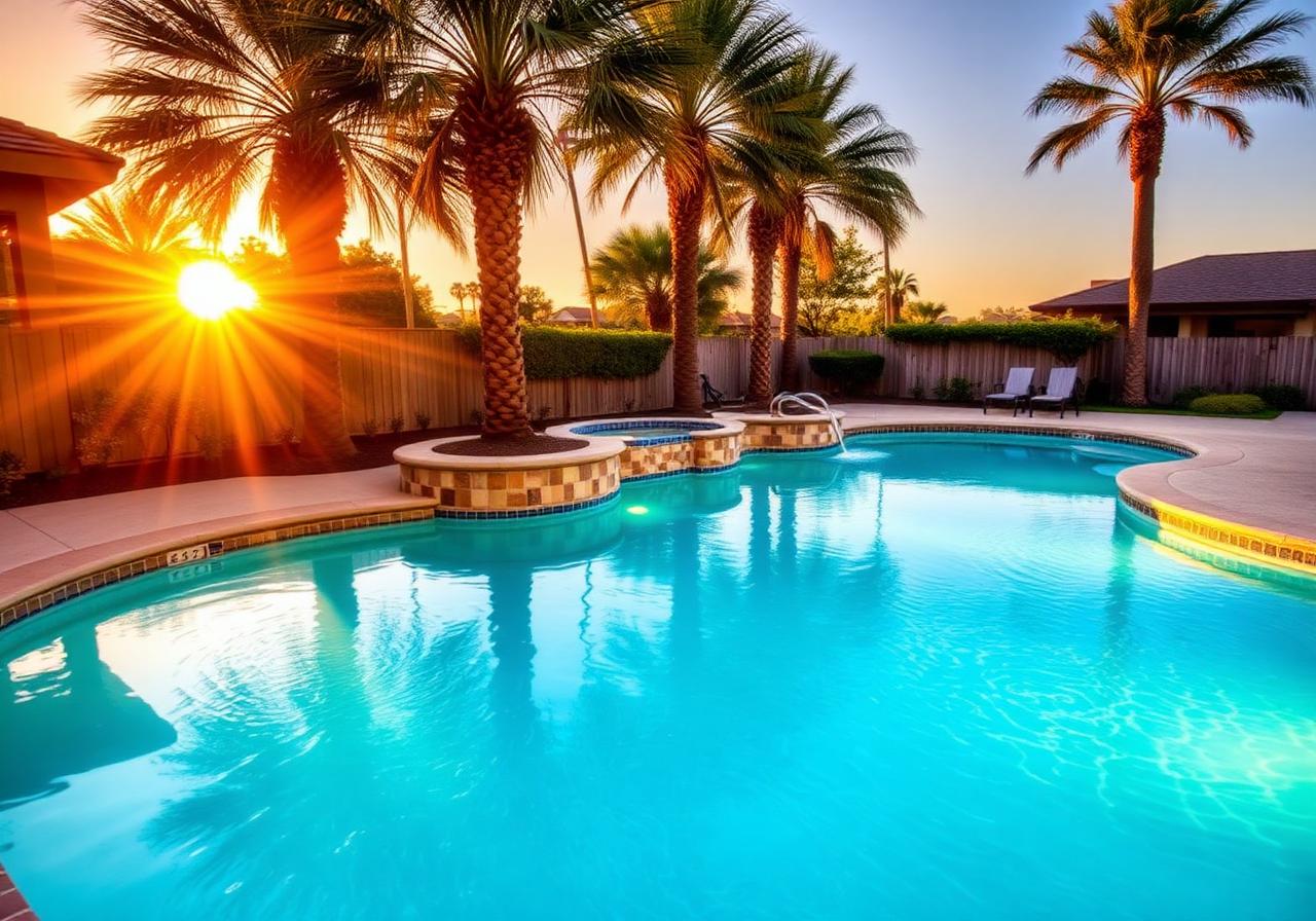 A clean, well-kept residential pool in League City